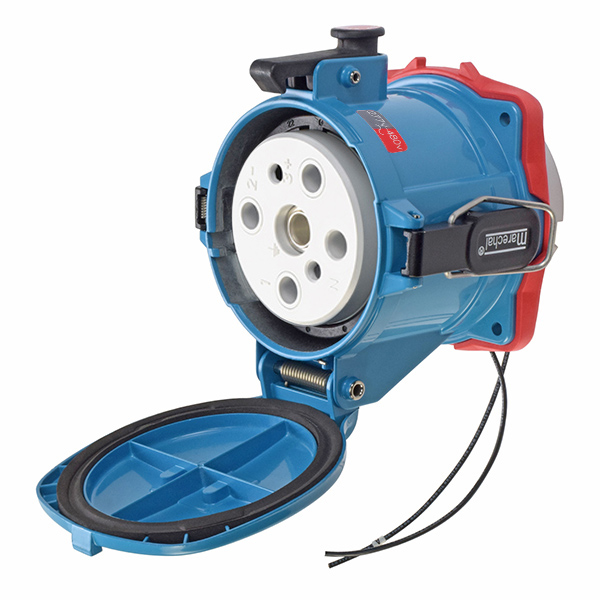 37-24047-972 - DS200 RECEPTACLE METAL BLUE SIZE 6 TYPE 3R 3P+N+G 200A 277/480 VAC 60 Hz +2 AUX